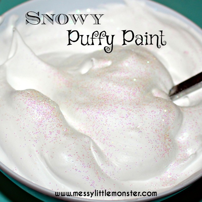 Puffy Paint Melted Snowman - Messy Little Monster